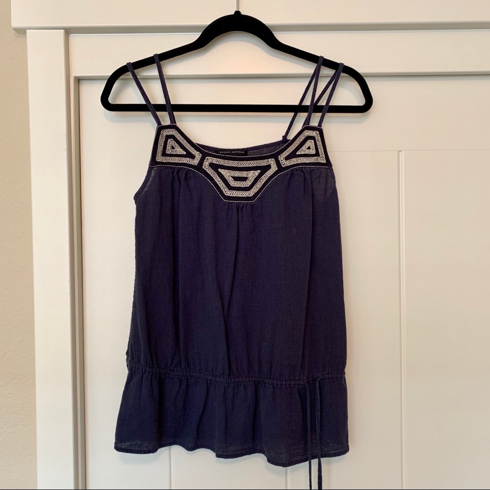 Women’s Banana Republic Embellished Navy Tank Top